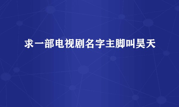 求一部电视剧名字主脚叫昊天