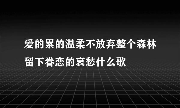 爱的累的温柔不放弃整个森林留下眷恋的哀愁什么歌