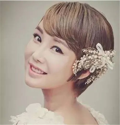 短发韩式新娘发型图片  短发怎么做新娘发型好看