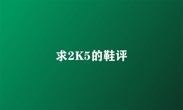 求2K5的鞋评