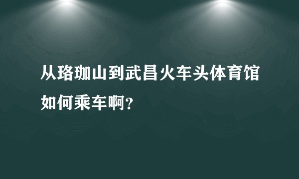 从珞珈山到武昌火车头体育馆如何乘车啊？