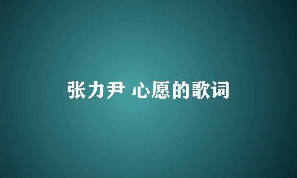 张力尹 心愿的歌词