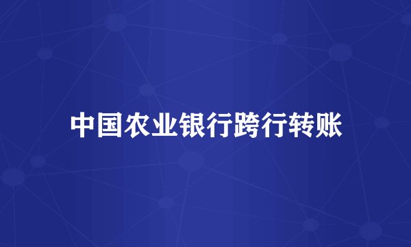 中国农业银行跨行转账