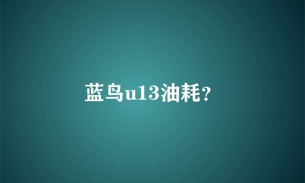 蓝鸟u13油耗？