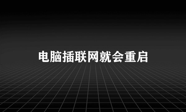 电脑插联网就会重启