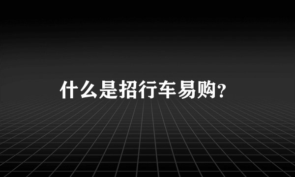 什么是招行车易购？