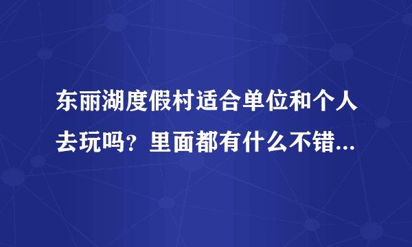 东丽湖度假村适合单位和个人去玩吗？里面都有什么不错的休闲娱乐项目呢？