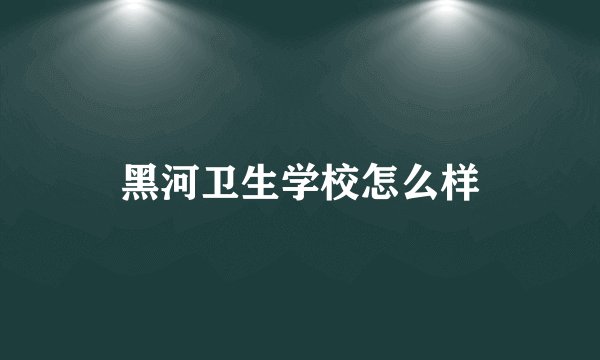 黑河卫生学校怎么样