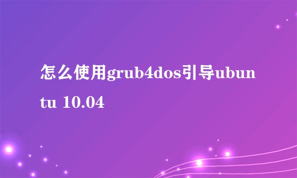 怎么使用grub4dos引导ubuntu 10.04