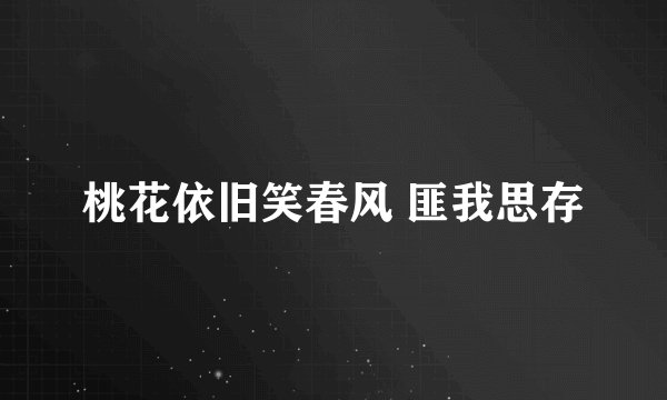 桃花依旧笑春风 匪我思存