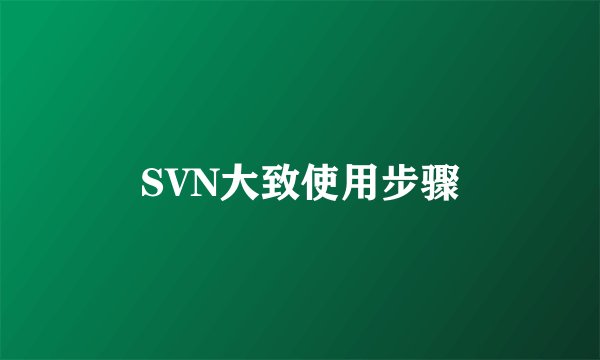 SVN大致使用步骤