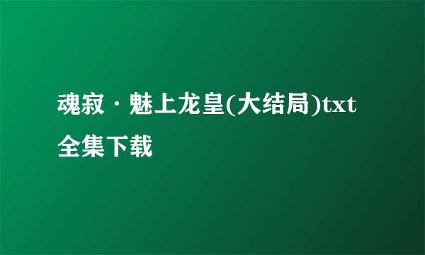 魂寂·魅上龙皇(大结局)txt全集下载
