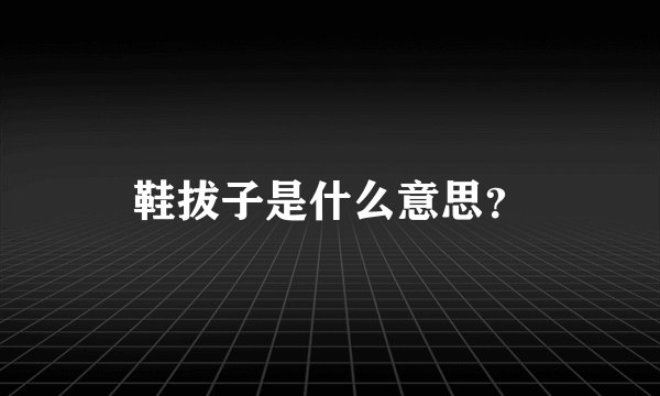 鞋拔子是什么意思？