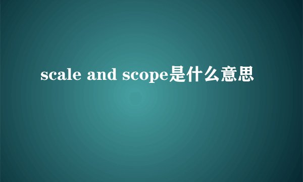 scale and scope是什么意思