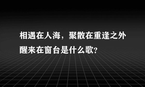 相遇在人海，聚散在重逢之外醒来在窗台是什么歌？