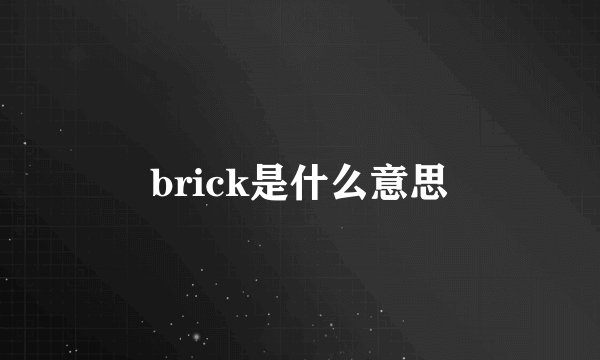 brick是什么意思