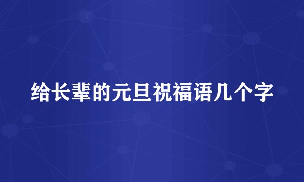 给长辈的元旦祝福语几个字