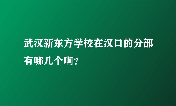 武汉新东方学校在汉口的分部有哪几个啊？