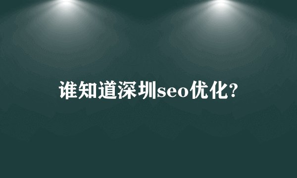 谁知道深圳seo优化?