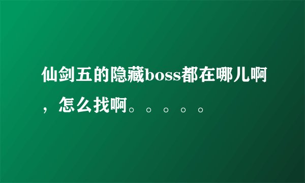 仙剑五的隐藏boss都在哪儿啊，怎么找啊。。。。。
