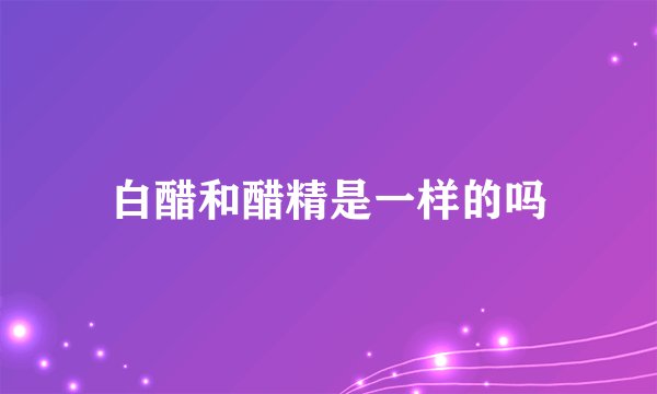 白醋和醋精是一样的吗