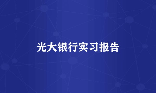 光大银行实习报告