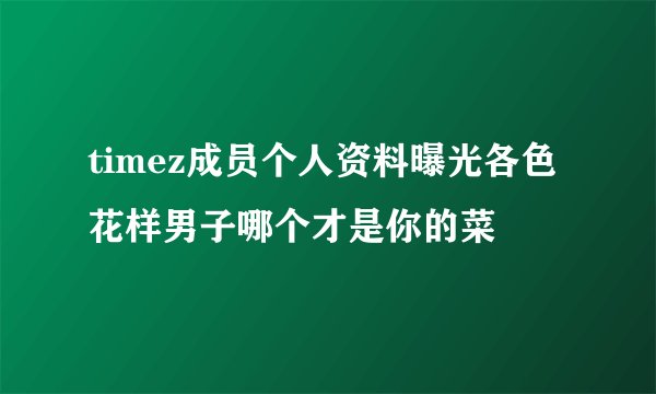 timez成员个人资料曝光各色花样男子哪个才是你的菜