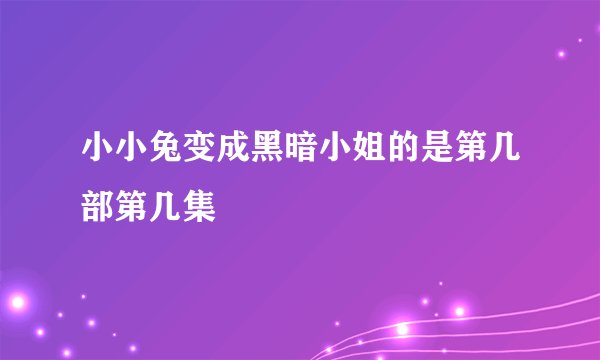 小小兔变成黑暗小姐的是第几部第几集