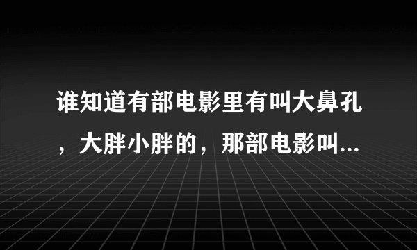 谁知道有部电影里有叫大鼻孔，大胖小胖的，那部电影叫什么名字