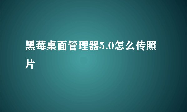 黑莓桌面管理器5.0怎么传照片