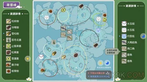小森生活雾雪峰和暮夕深林资源分布详解图