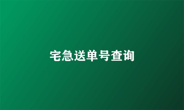 宅急送单号查询