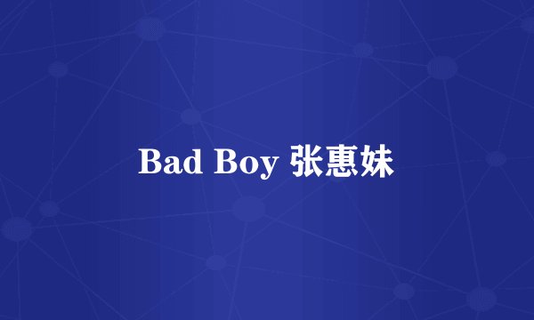 Bad Boy 张惠妹