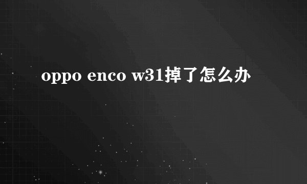 oppo enco w31掉了怎么办