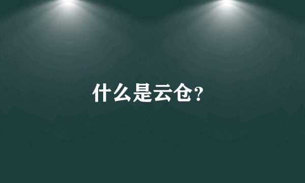 什么是云仓？