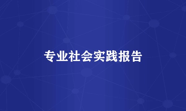 专业社会实践报告