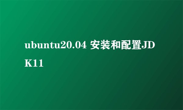 ubuntu20.04 安装和配置JDK11