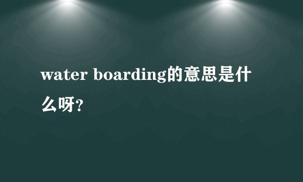 water boarding的意思是什么呀？