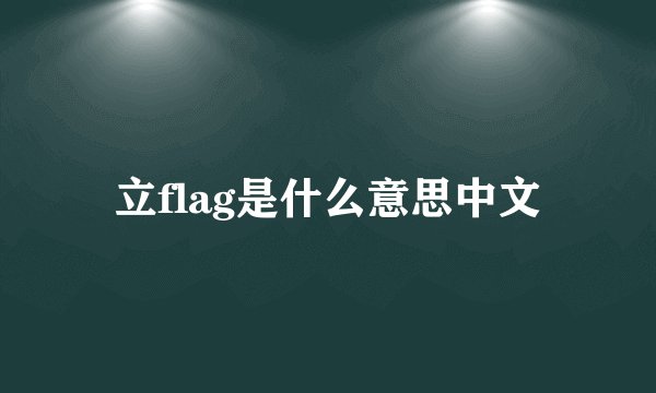 立flag是什么意思中文