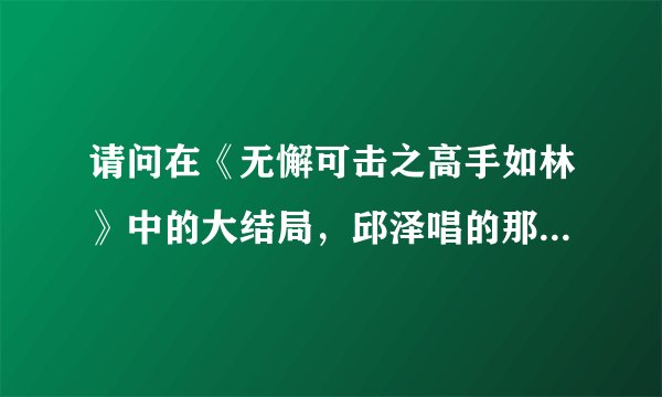 请问在《无懈可击之高手如林》中的大结局，邱泽唱的那首歌是什么？？