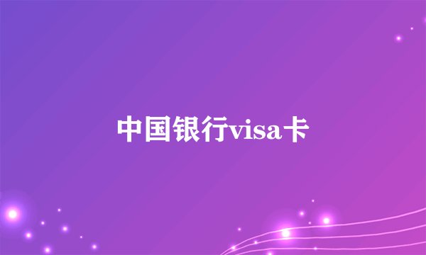 中国银行visa卡