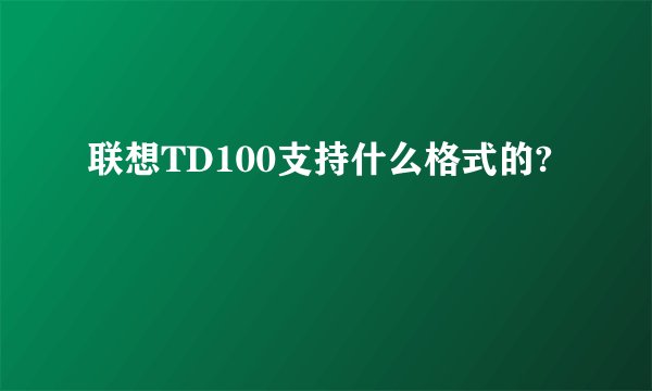 联想TD100支持什么格式的?