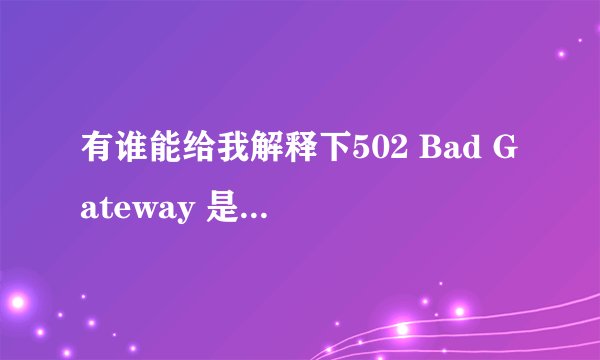 有谁能给我解释下502 Bad Gateway 是什么意思