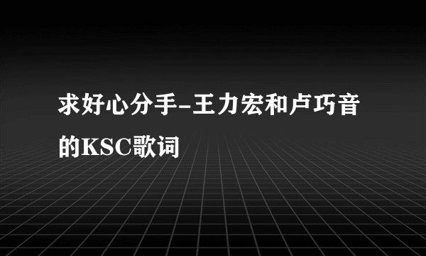 求好心分手-王力宏和卢巧音的KSC歌词