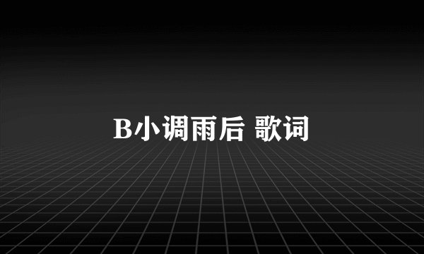 B小调雨后 歌词