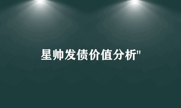 星帅发债价值分析