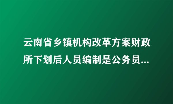 云南省乡镇机构改革方案财政所下划后人员编制是公务员还是事业单位