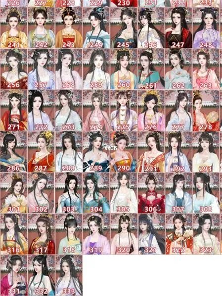 《深宫曲》立绘编号大全