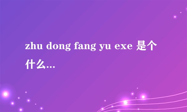 zhu dong fang yu exe 是个什么进程？它是病毒吗？