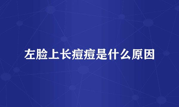 左脸上长痘痘是什么原因